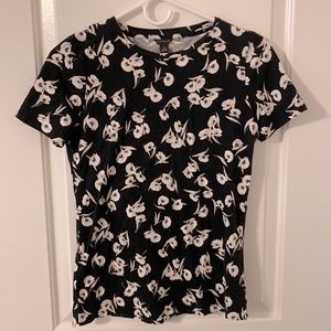 Ann Taylor B&W Floral Shirt size xs